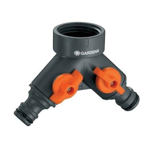 Gardena 2-weg Waterverdeler 1 Inch - Onafhankelijke Stroomregeling, Duurzaam, 5jr Garantie