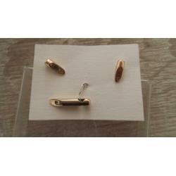 Handgemaakte hanger met zirkonia & gouden oorbellen 14karaat