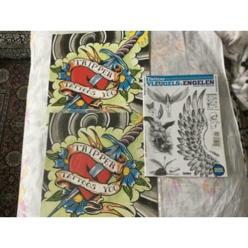 Tattoo voorbeelden boek en strijk vellen kleding 6,95€