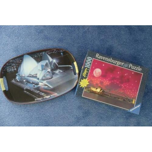 Glow-in-the-dark puzzel Sydney Opera House + Dienblad