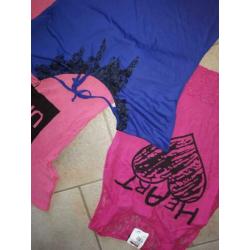 3 NIEUWE vrolijke shirts maat S