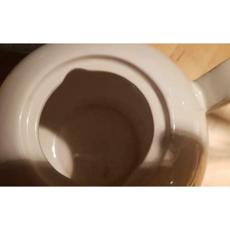 Theepot wit met rvs warmhouder