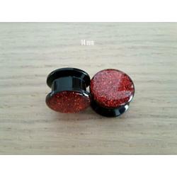 Nieuwe pluggen. Acryl. Glitters. Goud. 5, 6, 12, 14 mm.