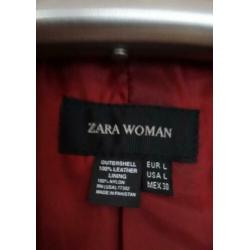 Zara leren ( echte leer) jas. Maat L.