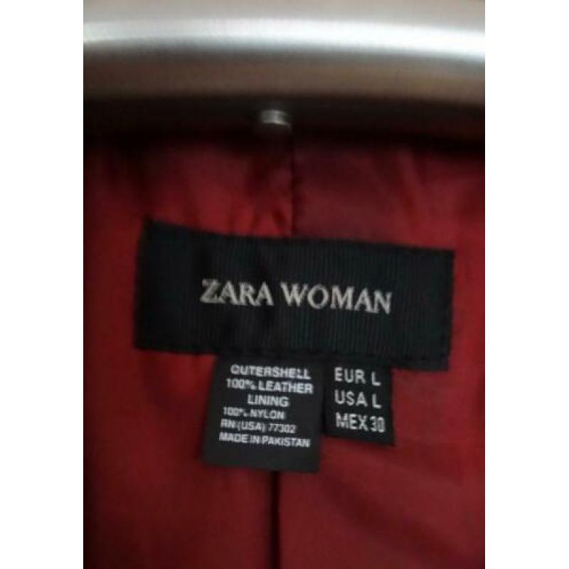 Zara leren ( echte leer) jas. Maat L.