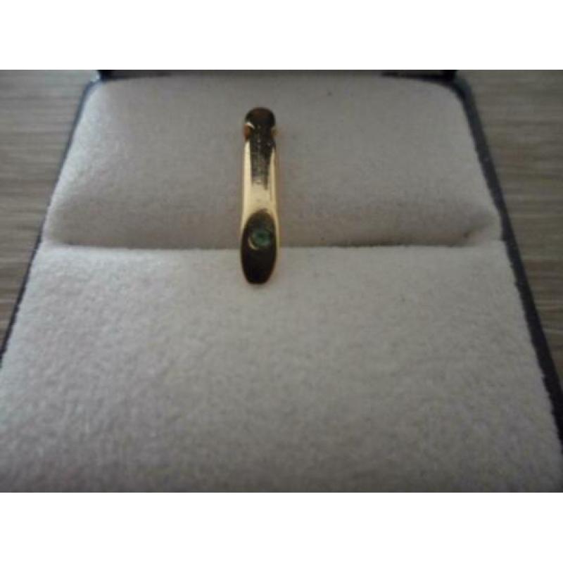 Handgemaakte hanger met zirkonia & gouden oorbellen 14karaat