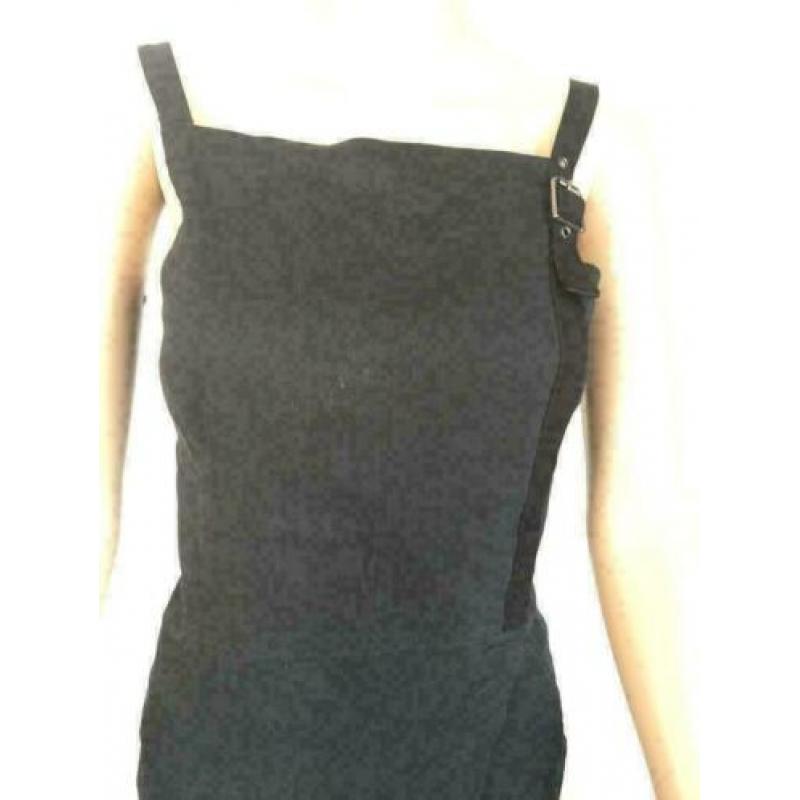 C734 Sarah Pacini Maat 34=XS zwart linnen jurk overgooier