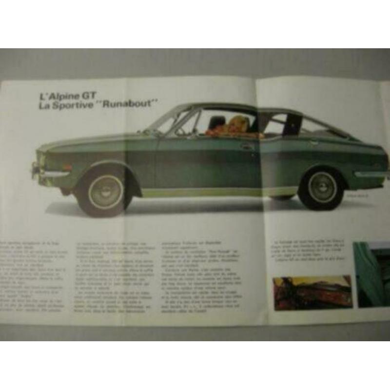 1970 Sunbeam by Chrysler Arrow, Alpine & GT Brochure Canada