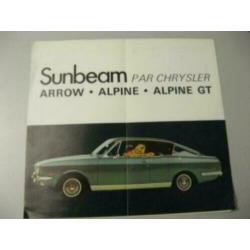 1970 Sunbeam by Chrysler Arrow, Alpine & GT Brochure Canada