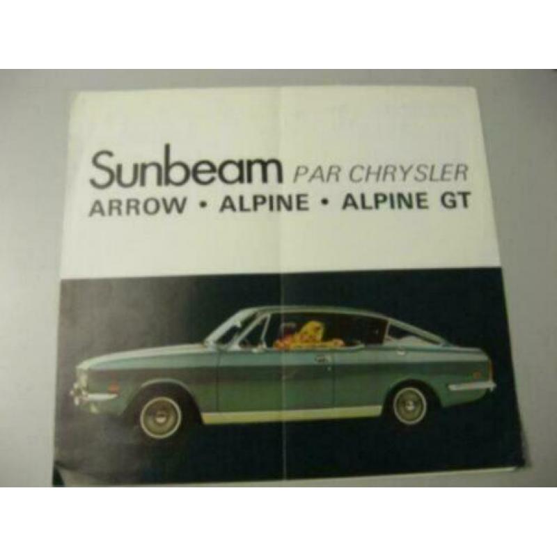 1970 Sunbeam by Chrysler Arrow, Alpine & GT Brochure Canada