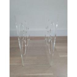 Vintage Hollywood Regency wijnrek plexiglas