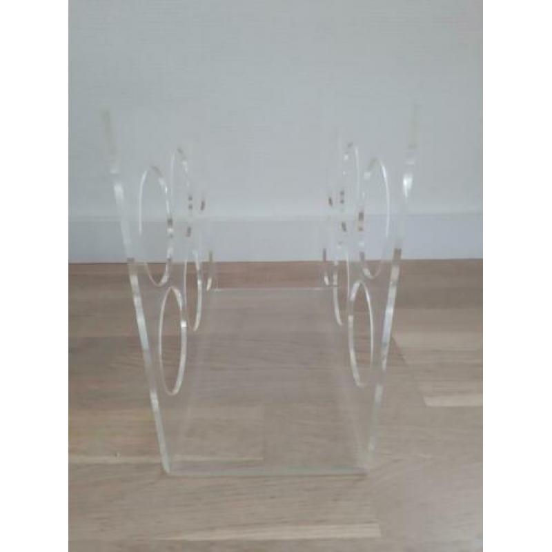 Vintage Hollywood Regency wijnrek plexiglas