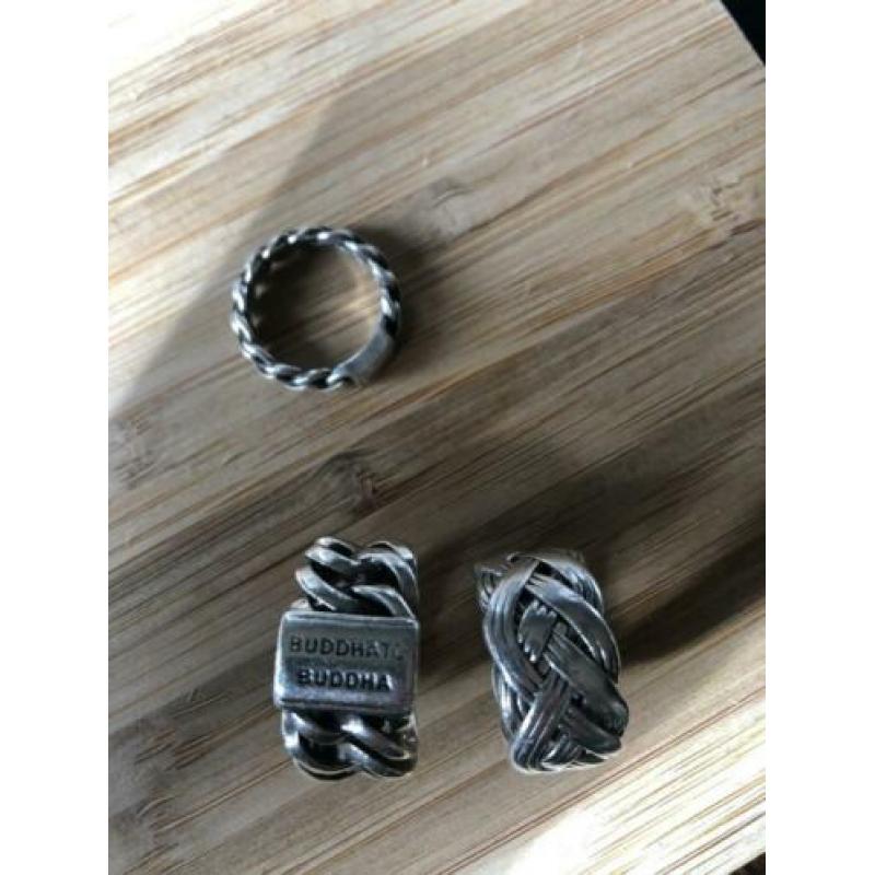 2 x Buddha to Buddha ring en 1 x esprit zilveren ring
