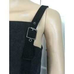 C734 Sarah Pacini Maat 34=XS zwart linnen jurk overgooier