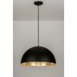 hanglamp 50cm retro aluminium aluminium zwart goud v tafel