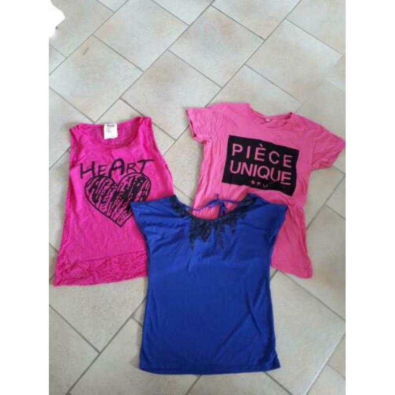 3 NIEUWE vrolijke shirts maat S