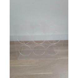 Vintage Hollywood Regency wijnrek plexiglas