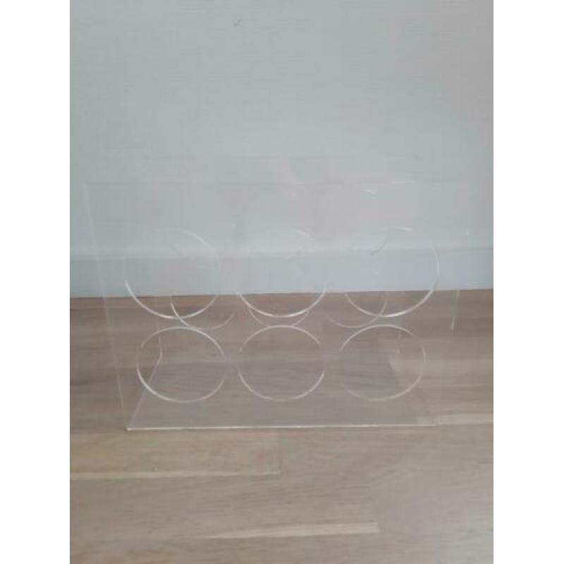 Vintage Hollywood Regency wijnrek plexiglas