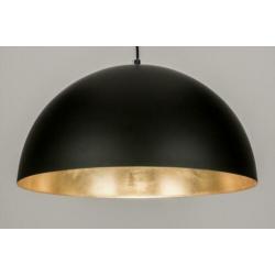 hanglamp 50cm retro aluminium aluminium zwart goud v tafel