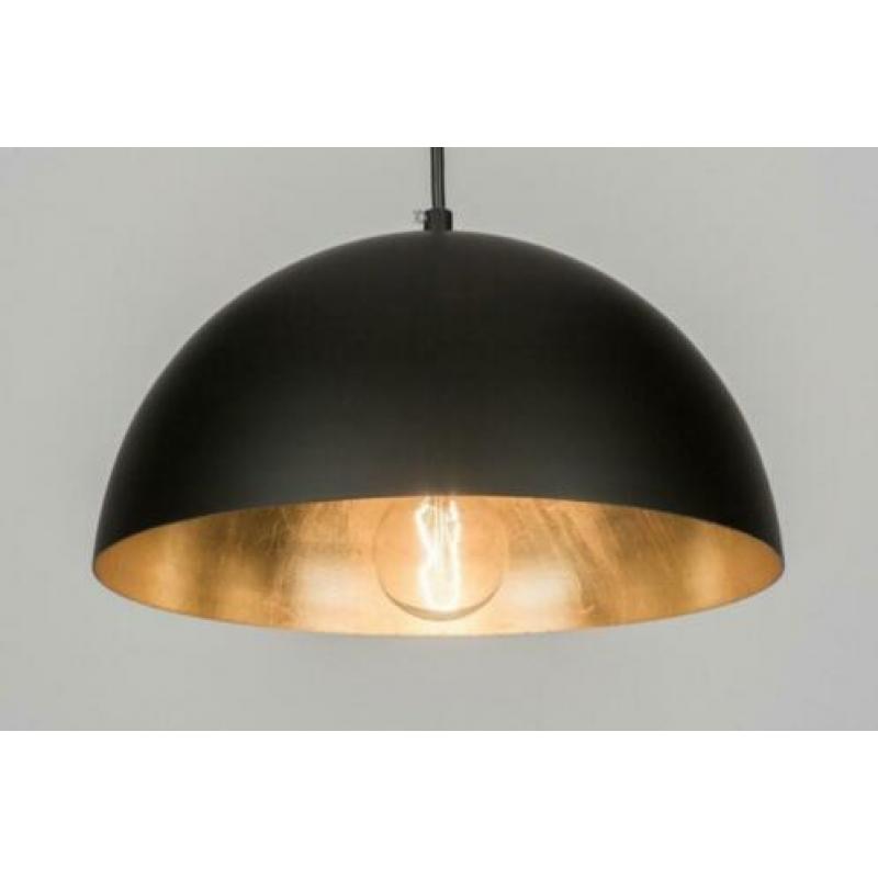 hanglamp 50cm retro aluminium aluminium zwart goud v tafel
