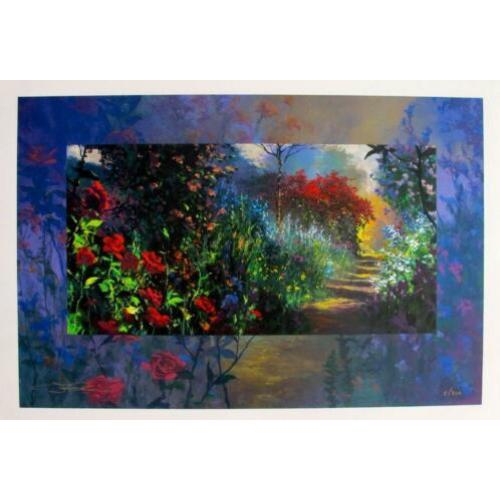 Hand gesigneerde Serigraph van James Coleman " Rose Path"