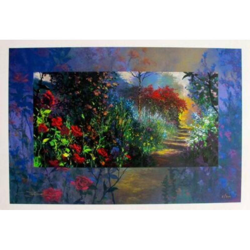 Hand gesigneerde Serigraph van James Coleman " Rose Path"