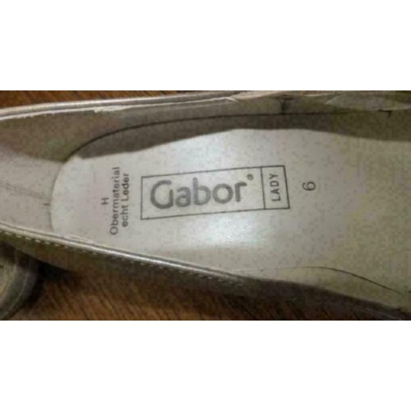 GABOR beige/brons lederen instapper mt 6 mt 39