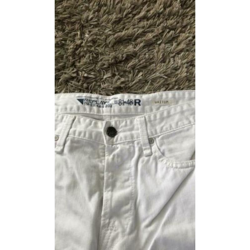 Mooie Replay spijkerbroek voor heren. Kleur Wit