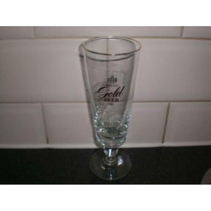 Oud Amstel bier dubbeldruk glas Amstel Goldrace 1976