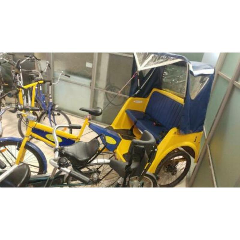 Diverse tandems in verschillende uitvoeringen + Riksja