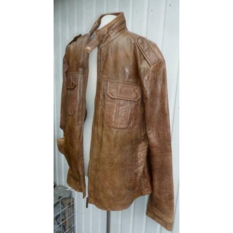Goosecraft jas leren jas XXL bruine leren jas in topconditie