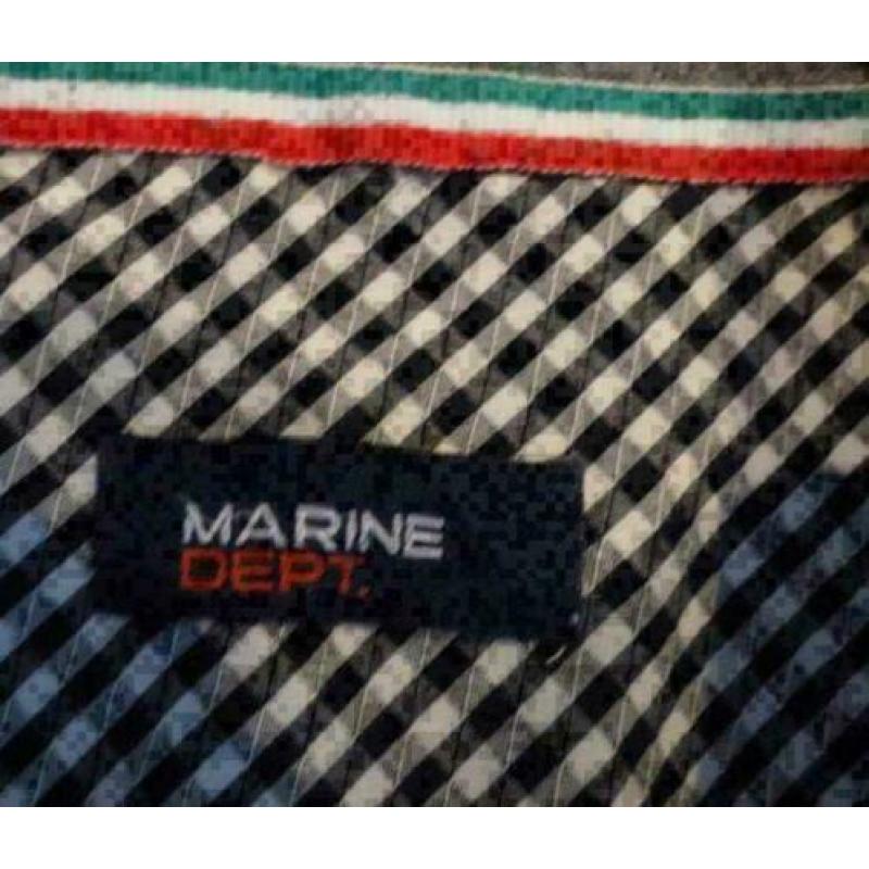 Marine dept blauw geruit overhemd maat XXL