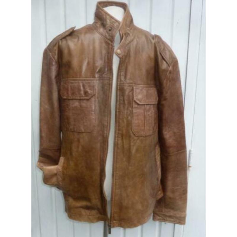 Goosecraft jas leren jas XXL bruine leren jas in topconditie