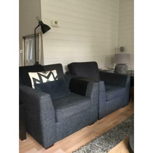 Te koop: 2 Fauteuils (stof, antraciet)