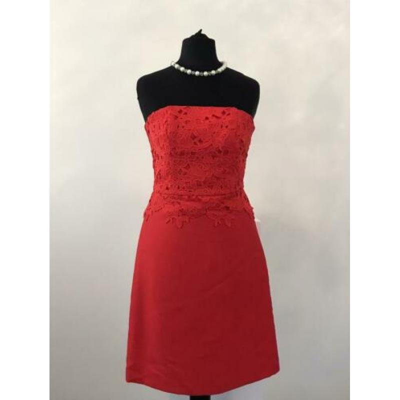 Rode jurk strapless xs