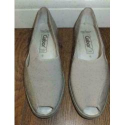 GABOR beige/brons lederen instapper mt 6 mt 39
