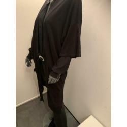 Lang zwart dun zomers vest katoen/viscose Free Quent M