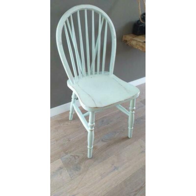 Stoel hout mintgroen