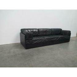 zwart leer lederen vintage xl bank