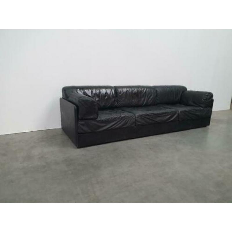 zwart leer lederen vintage xl bank
