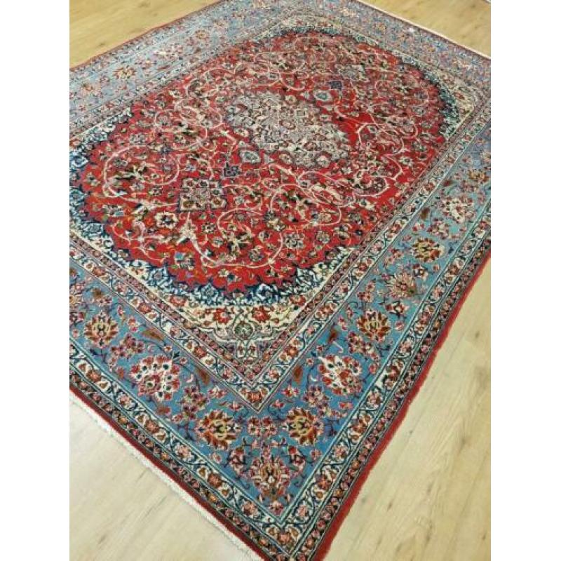 Vintage handgeknoopt perzisch tapijt Isfahan 263x193