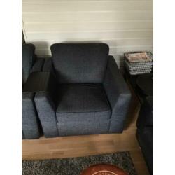 Te koop: 2 Fauteuils (stof, antraciet)