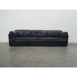zwart leer lederen vintage xl bank