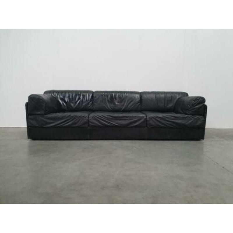 zwart leer lederen vintage xl bank