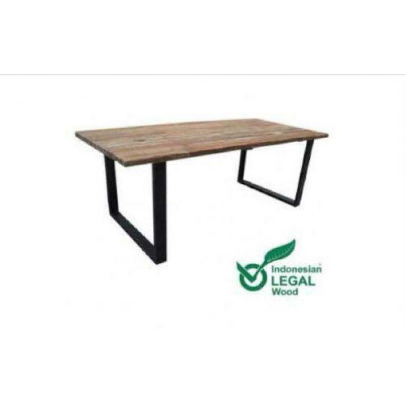 Nieuwe eettafel boothout 2x1 gratis thuisbezorgd
