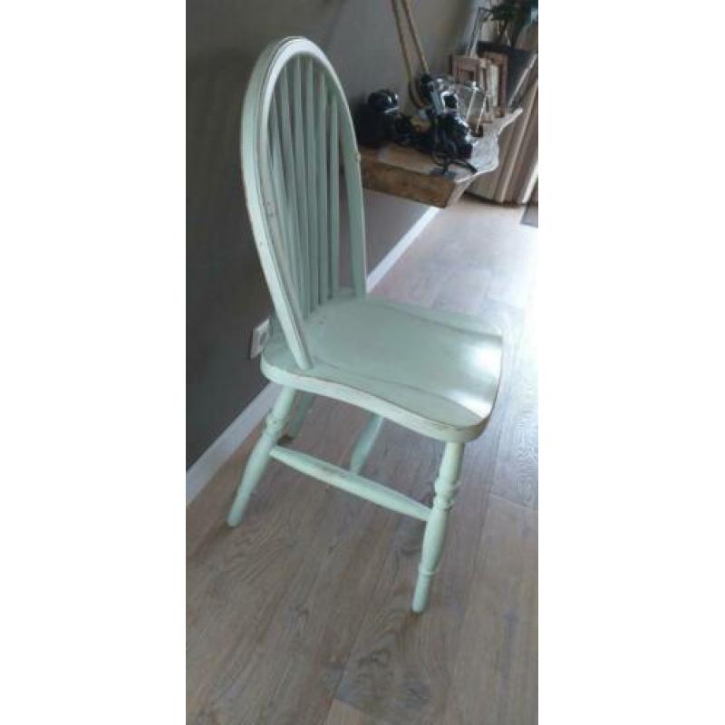 Stoel hout mintgroen