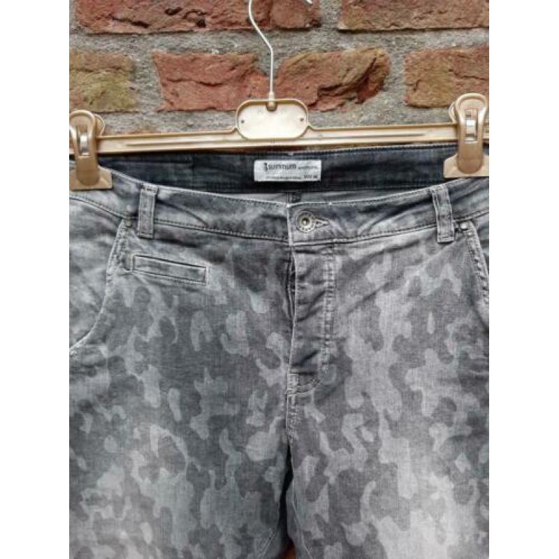SUMMUM nieuwe stretch jeans/broek army print supervet! 38