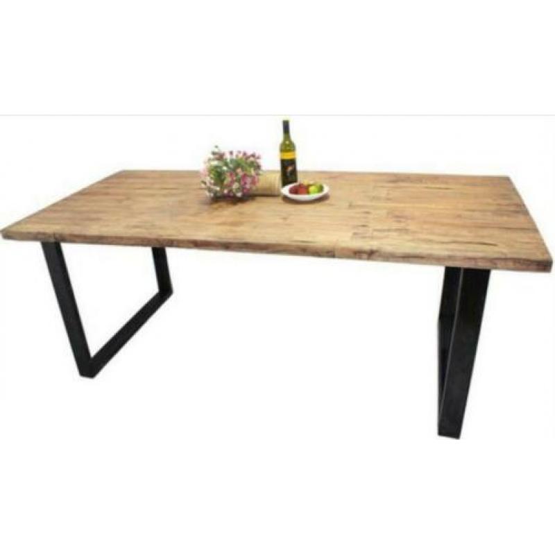 Nieuwe eettafel boothout 2x1 gratis thuisbezorgd