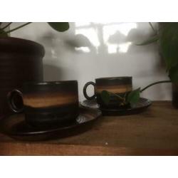 Set van 2 prachtige vintage kop en schotel koffiekopjes