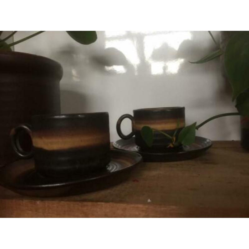 Set van 2 prachtige vintage kop en schotel koffiekopjes
